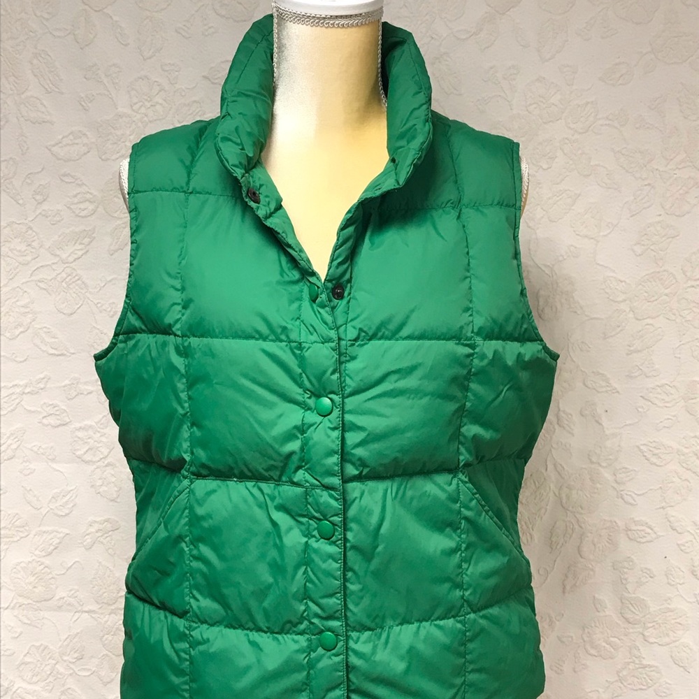 Lands’ End Winter Puffer Vest Emerald Kelly Green Womens Medium